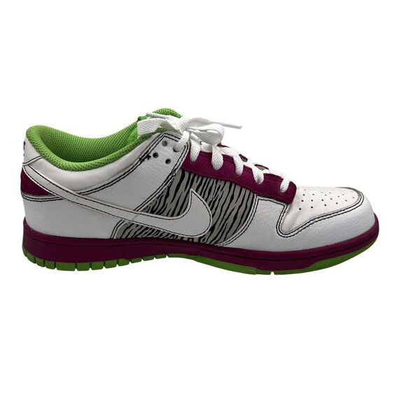Nike Dunk Low Pro SB Womens 9 RARE Zebra White Burgundy Green Sneakers Skater - Picture 7 of 10